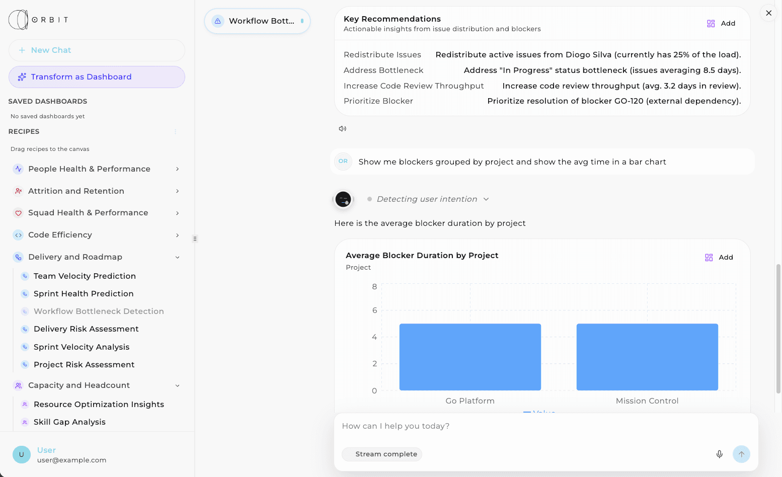 AI Workplace mobile interface
